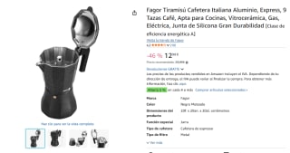 Fagor Tiramisú Cafetera Italiana Aluminio, Express, 9 Tazas por 12,98€