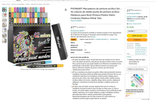 Marcadores PVOINART de pintura acrílica Set 42 colores de doble punta por 10,99€