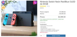 Nintendo Switch OLED 64GB a $4,999 en Costco