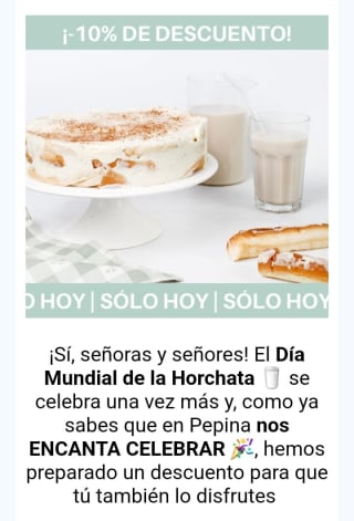 -10% Tarta Horchata y Fartons.