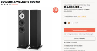 Bowers & Wilkins 603 S3 (Zwart) per paar voor €1398 bij Hifi Klubben