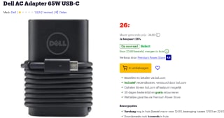 Dell Laptop AC Adapter 65W 450-AGOB voor €26 bij Bol.com
