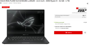 ASUS ROG Flow X13 GV301RA-LJ052W voor €2.313,09 bij de Mediamarkt