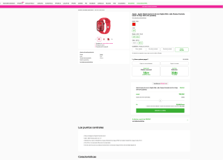 Apple Watch Series 9 4G 45 mm aluminio rojo correa deportiva roja (RED) S/M por solo 309,39€