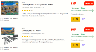 LEGO City Rails - of wissels 2de halve prijs bij Bol.coom