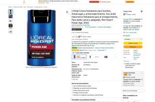 3UD.L'Oréal Crema hidratante Antiarrugas y antienvejecimiento Hombre por 17€