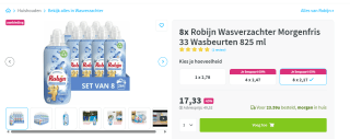 Robijn Classics Morgenfris Wasverzachter - 8 x 33 wasbeurten voor €17,33 bij Plein
