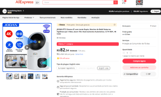 Câmera IP Jooan, modelo W5 PTZ - R$ 82,54