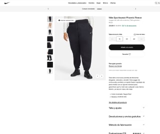 Polar Nike Sportswear Phoenix Jogger de talle alto oversize (Talla grande) Mujer por 29,99€