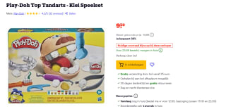 Play-Doh Top Tandarts klei speelset voor €9,59 bij Bol