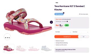 TEVA kleutersandalen voor €5 per paar bij iBOOD