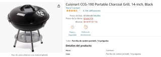 Asador Cuisinart CCG-190 a $444 en Amazon