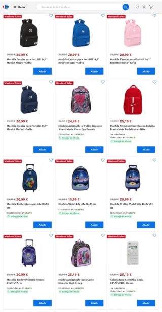 Hasta -30% Mochilas y Papelería en Carrefour.