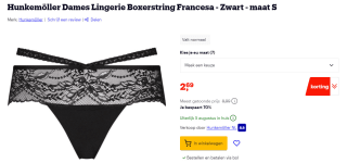Hunkemöller Dames Lingerie Boxerstring Francesa voor €2,69 bij Bol.com