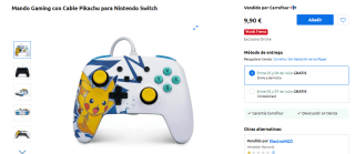 Power A Mando con cable mejorado para Nintendo Switch Pikachu High Voltaje por 9,90€