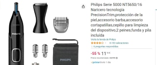 Cortapelos Philips Serie 5000 NT5650/16 Naricero por 11,16€