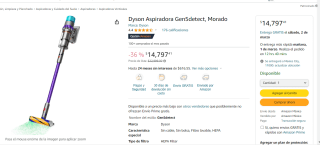Aspiradora Dyson Gen5detect, Morado por $14797