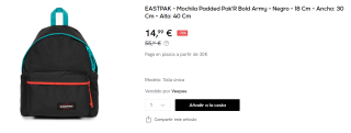 Mochila Eastpak Padded Pak'R Bold Army por 14.99€