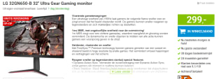 LG 32GN650-B 32" Ultra Gear Gaming monitor voor €299 bij Megekko