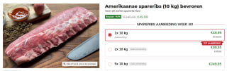 10kg Amerikaanse spareribs voor €49,99 bij Meatformore