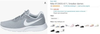 Nike Tanjun dames sneakers voor €29,99 bij Amazon.nl