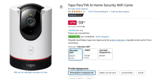 TP-Link Tapo C225 - Beveiligingscamera voor €39,97 bij Amazon
