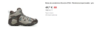 Botas de senderismo Merrell Deverta 2 Mid para Mujer por 49.99€