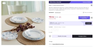 Vajillas 12 piezas opal azul Thelma Blue Arcopal por 7.66€