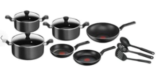 Batería Tefal Super Cook Black de12 piezas por $74.990