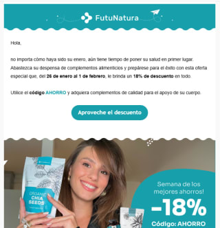 18% de descuento desde futurnatura