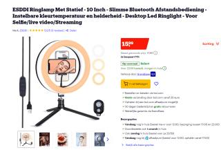 ESDDI Ringlamp Met Statief - 10 Inch - Slimme Bluetooth Afstandsbediening