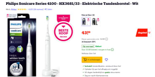 Philips Sonicare Elektrische Tandenborstel Series 4100 voor €43,99 bij Bol