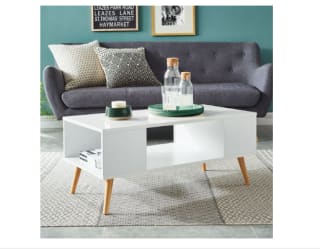 Table basse pieds bois massif Malmo - L90cm pour 49,90€ chez Auchan
