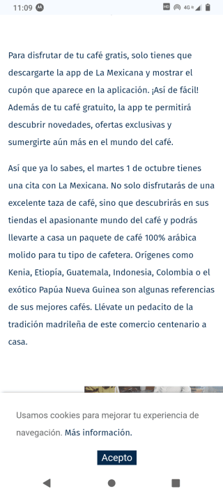 Café gratis en la mexicana de Madrid