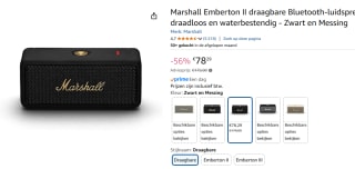 Marshall Emberton II - Bluetooth Speaker - Zwart & Metaal voor €78,29 met Amazon prime