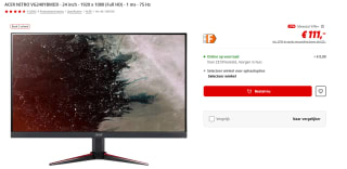 Acer Nitro VG240Y - Gaming Monitor (75Hz) voor €111 bij de Mediamarkt
