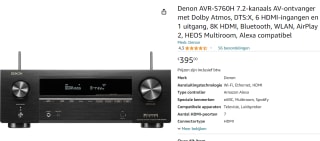 DENON AVR S760H *zwart* 7.2 Network 8K AV Receiver met HEOS ingebouwd voor €395 bij Amazon