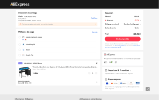 Escritorio gaming VASAGLE con luces LED 120x55x90 cm por 82,24€