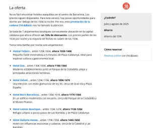 Hoteles boutique a elegir en corazón de Barcelona desde 102€