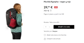 Mochila Trekking y senderismo Izas Novax M, multibolsillos capacidad 25 litros por 29.9€