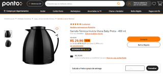Garrafa Térmica da Invicta, modelo Viena Baby de 400ml - R$ 29,90