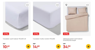 dekbedovertrekken en hoeslakens 30% korting bij de Hema