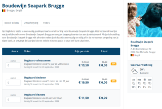 Boudewijn Seapark tickets voor €19,50 via Dagtickets.be