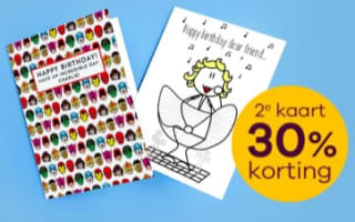 30% korting op elke 2e kaart bij Greetz