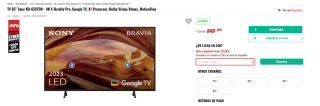 10% EXTRA descuento en Televisores Sony preciazos