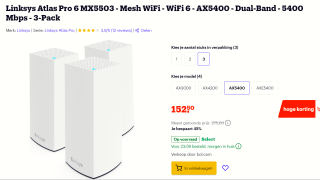 Linksys Atlas Pro 6, 3-pack voor €152,50 bij Bol.com