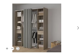 Kit dressing 2 colonnes réversibles avec rideau Komet II décor chêne grisé H. à 95,90€