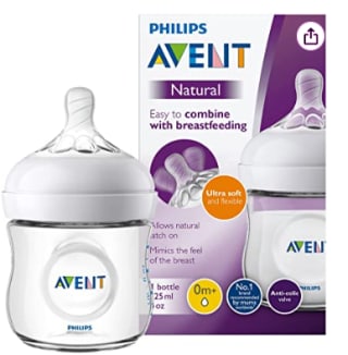 Philips Avent SCF030/17 - Biberón natural de 125 ml, transparente por 6.29€