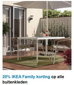 20% IKEA Family korting op alle buitenkleden