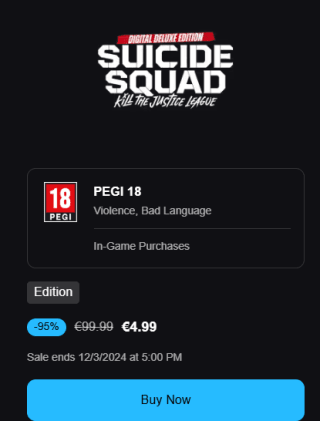Suicide Squad: Kill the Justice League - Digital Deluxe Edition voor €4,99 bij Epic games
